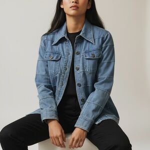 Vintage 70’s Fitted Patchwork Denim Shirt